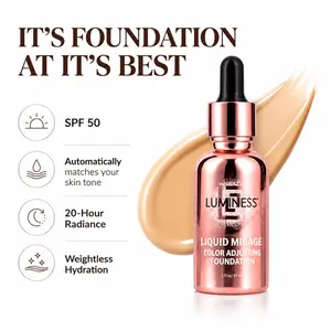 LUMINESS Liquid Mirage Color Changing Luxe Foundation for Mature Skin - Skincare-Infused Makeup with Hyaluronic Acid, Vitamin E, Hydrating Moisturizer, Lightweight Radiant Coverage for Combination Skin Concealer Hydrate  Moisturizing  skin tint  concealer