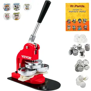 【Summervibes】VEVOR Button Maker Machine Badge Pin Machine 3" 75MM 500 Free Parts Press Kit