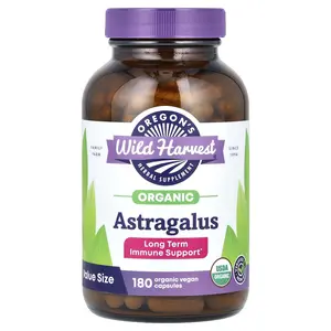 Oregon's Wild Harvest Organic Astragalus, 180 Organic Vegan Capsules (375 mg per Capsule)