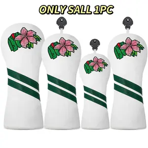 Jacket Cherry Blossom Design Golf Club Head Cover, Exquisite Embroidery, Suitable for Men & Women, Outdoor Golf Accessory, Golf Equipment