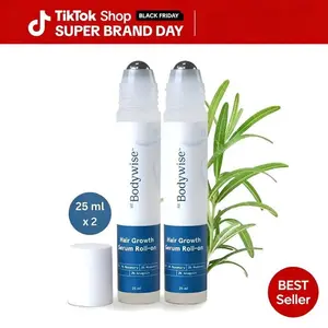 Be Bodywise Advanced Hair Growth Roll-On Serum 25ml with 3% Rosemary 2% Aminexil 3% Redensyl 2% Anagain Paraben & Sulphate Free Non-Oily Mess-Free, Gentle