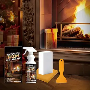 Fireplace Glass Cleaning Kit, commonly convenient and easy to use for home cleaning of fireplace glass to remove stains