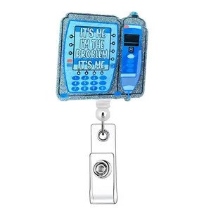 Creative Retractable Badge Reel, 1 Count Acrylic ID Holder with Clip for Nurses, Doctors, Students & Office Staff, Identification Badges & Supplies