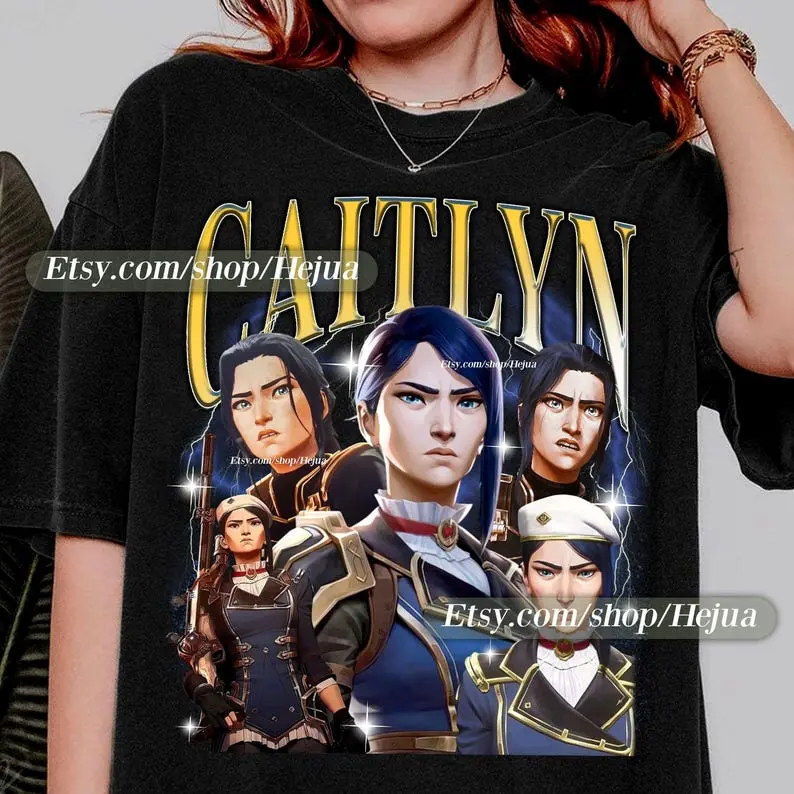 (Sale Off Up To 50%) Caitlyn Arcane T-Shirt Unisex Vintage Streetwear Shirt Anime Apparel fanmerch lol Merchandise Fan gift, Sweatshirt, Hoodie