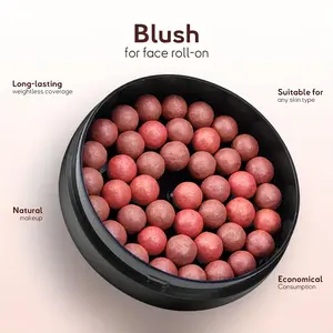Long Lasting Blush Beads with Brush, 1 Count Lightweight Glow Blush Beads Palette, Natural Look Blush for Daily Makeup, Multifunctional Blush Suitable for Daily and Evening Use, Topical Cosmetic, Beauty Cosmetics, Tint