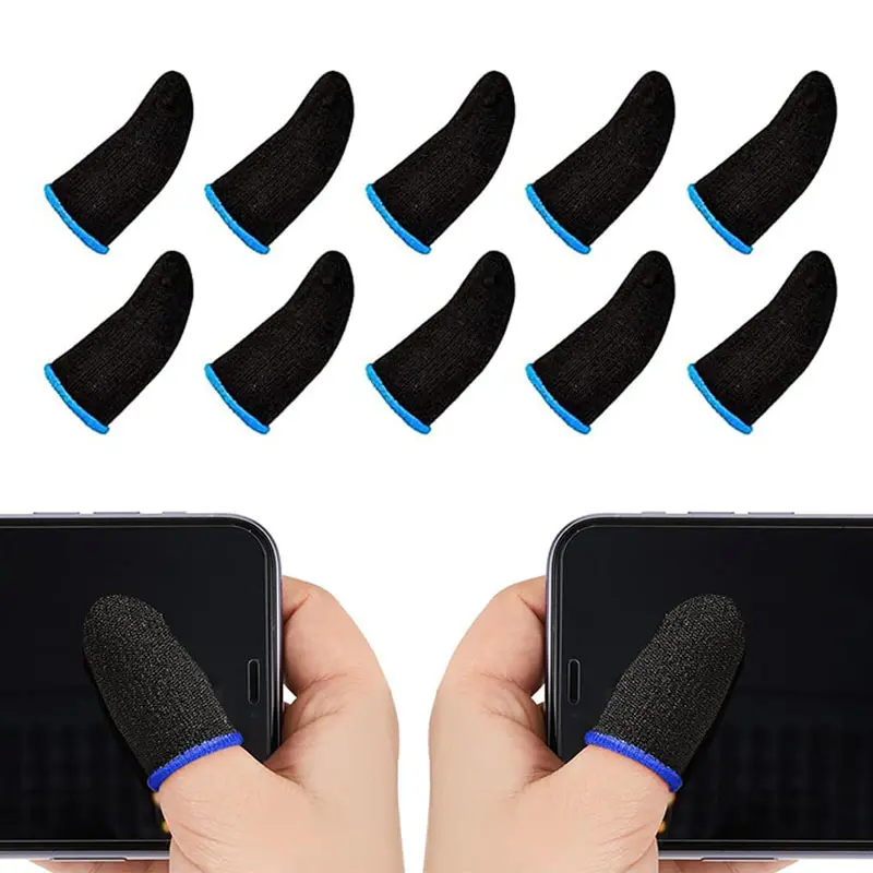 Superconducting Nanofibers Gaming Finger Sleeves (5 Pairs) - Anti-Sweat, Breathable Accessories for Smartphone, Tablet, Console Touchscreen & Controller Protection