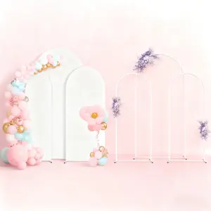 (7.3FT,6FT,6FT)Arch Backdrop Stand and Cover Set, Metal Balloon Arch, Wedding Stand Metal Frame for Birthday, Party, Baby Shower, Graduation Ceremony, White