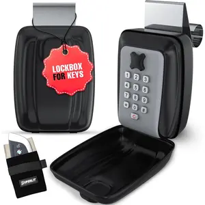 Car Lock Box - Turo Key Lock Box for Car Window for Rentals & Rideshare, anti-theft Car Device for Vehicles Waterproof Lockbox for Car Keys with RFID Signal Blocker Pouch - Standard