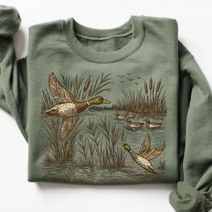 Retro Mallard Ducks Fall Sweatshirt, Vintage Duck Shirt, Hunting Season Shirt, 90s Waterfowl Duck Sweatshirt, Hunting Lover Sweater, Duck Hunting