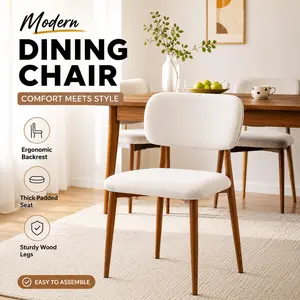 Giratree Dining Chairs Set of 2/4, High-Quality Fabric Finish Wooden Dining Chair Armless, Mid-Century Modern Upholstered Dining Room Chair for Home Kitchen Dining Room Restaurant