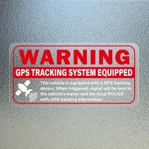 Warning: The GPS Tracking System Is Equipped with Vehicle Decals - High-quality Self-adhesive PVC Safety Alarm Stickers Suitable for Car Windows, Anti-theft and Waterproof Door Signs