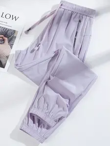 One pack contains 3 women’s athletic and casual nine-tenth pants made from highly elastic fabric, featuring a drawstring waist and zippered pockets. Colors are true and diverse, stylish and versatile, suitable for everyday wear, gym yoga workouts, outdoor