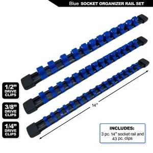 3/6/9pcs Socket Organizer Tool Set, High-Quality Bracket for 1/4 Inch 3/8 Inch 1/2 Inch, Durable Socket Storage Solution, Garage Tool Storage