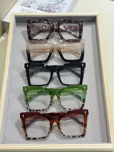 Unisex Fashionable Ombre & Leopard Pattern Eyeglasses, Trendy Casual Eyeglasses for Everyday Use, Fashion Accessories for Outdoor Activities