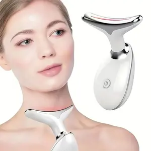 3LED color vibration massage tool, neck and facial skin massager, portable USB charging, electric facial massage tool, female facial care massager