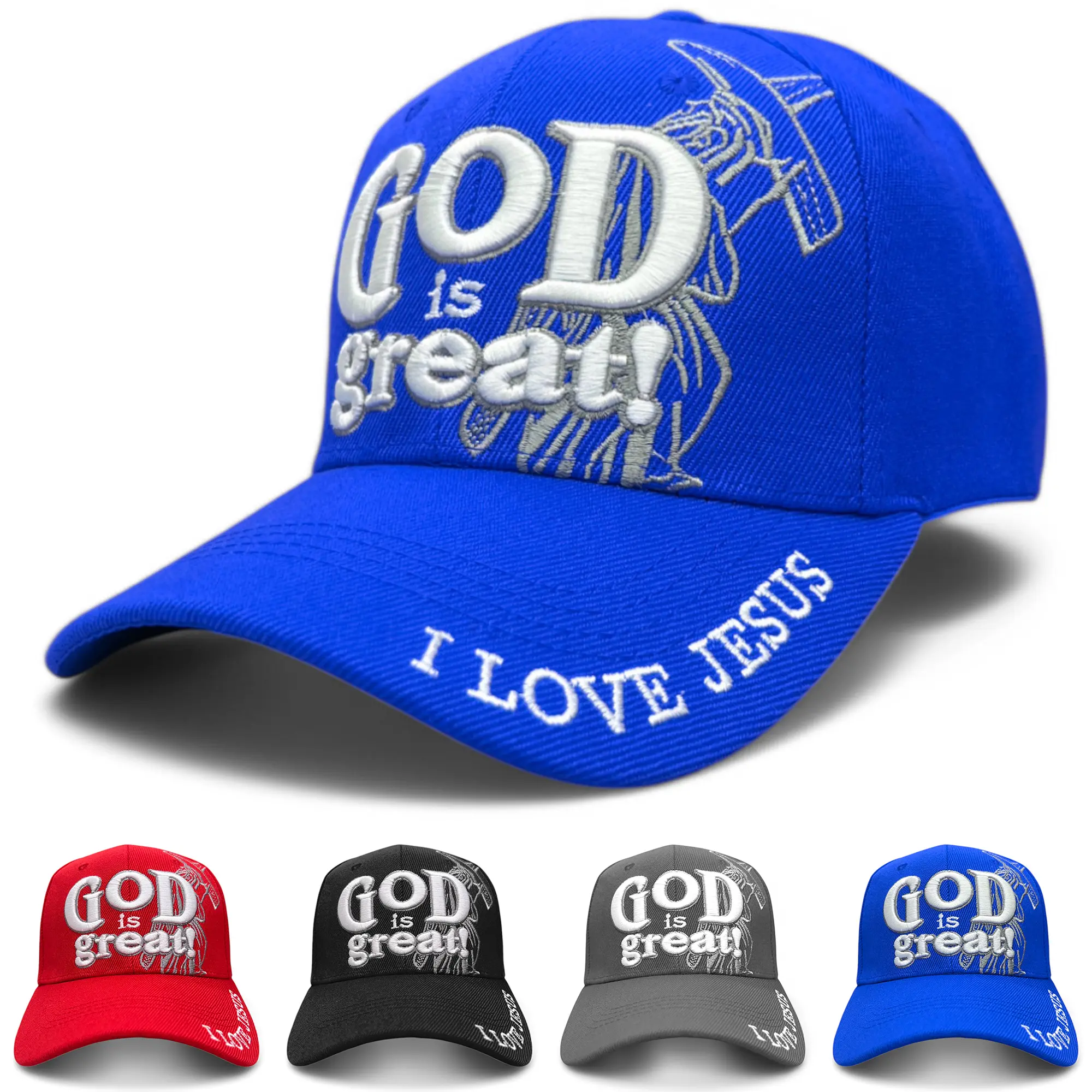 Baseball Cap Mens Adjustable Religious God Jesus Curved Visor Hat