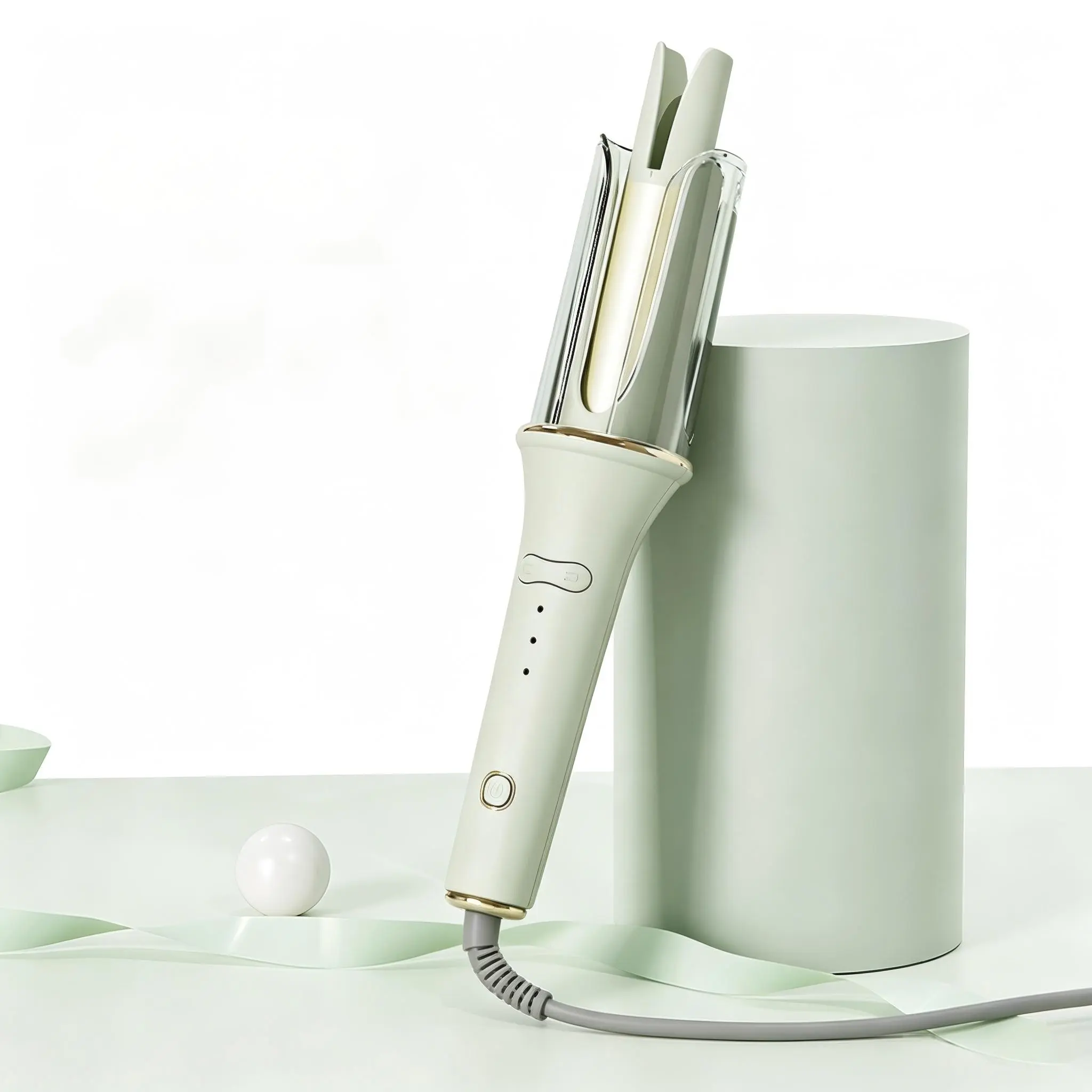 Long barrel curling iron — adjustable heat settings, effortless voluminous curls and waves, easy-to-use styling tool, comfortable for all hair types