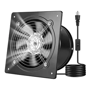 VEVOR 8 Inch Exhaust Fan, 576 CFM High Velocity Wall Mount Vent Fan with On/Off Control, Low Consumption, Portable Ventilation Extractor for Attic,Garage,Basement,Workshop,Kitchen, Chicken Coop,Black