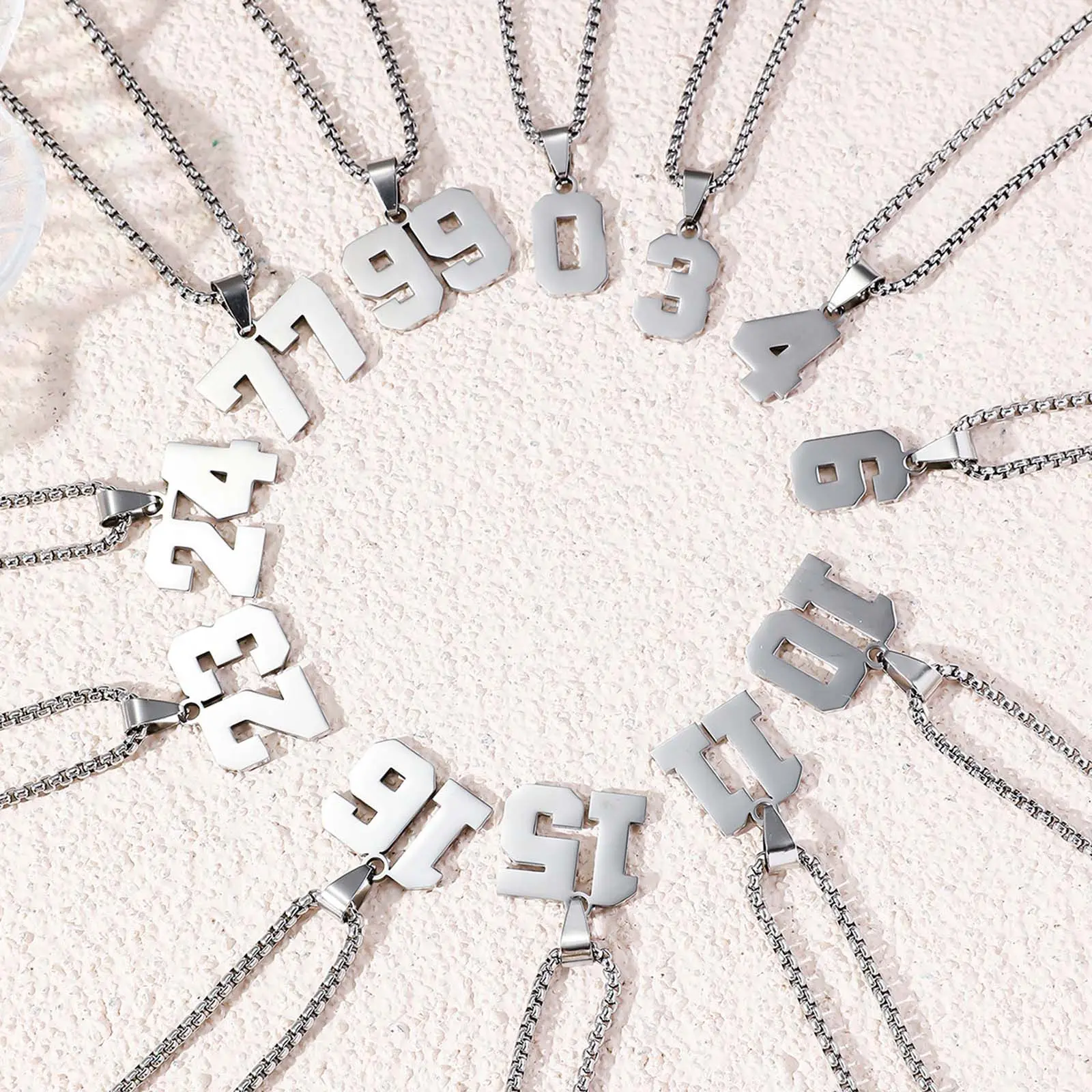Custom Number Silver Stainless Steel Necklace, Athlete Memorial Jewelry, Daily Wear Personalized Statement Accessory, Stainless Steel Necklaces, Personalized Statement Necklace