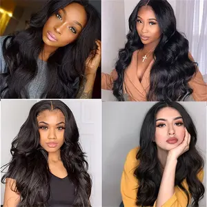 HAIR All-Day Comfort Real Glueless Wig 200% Density PartingMax Loose Body Wave 26 Inches Natural Black Color Hand Tied Glueless Synthetic With Natural Density Preplucked Hairline 	