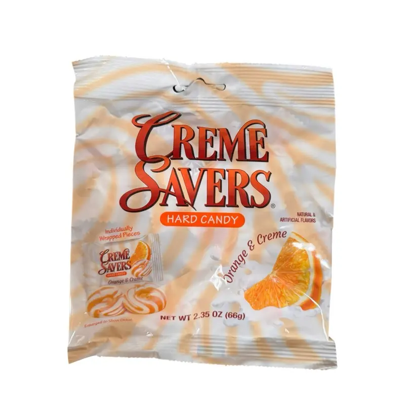 Creme Savers Orange & Creme Hard Candy 2.35 oz Individually Wrapped