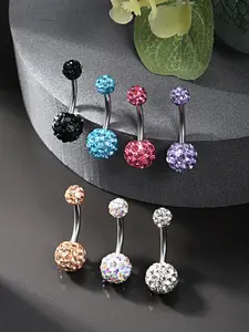 Fashionable Belly Rings, Stainless Steel Belly Piercing Jewelry for Women & Men, Trendy All-match & Exquisite Jewelry for Birthday Gift, Navel Piercing Jewelry