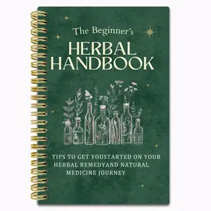 Beginners' Herbal Handbook Notebook - 50-page detailed prescription sheet, 17-page herbal treatment and property sheet, 5.5x8.3 inches, perfect gift for home pharmacy enthusiasts, herbal treatment book, spiral-bound book, catalog