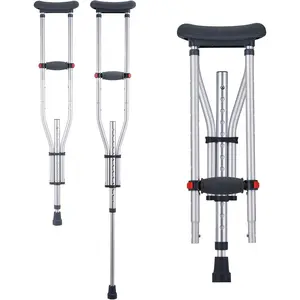Father's Day Gift VEVOR Underarm Crutches, 13-Level Height Adjustable Underarm Walking Crutches, Lightweight Aluminum Crutches for Adults Teenager - with Soft Underarm Pad for Leg Injury Surgery Disabled, 1 Pair 300LBS