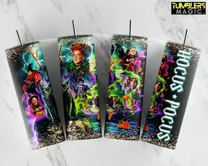 Hocus Pocus 20 oz Tumbler, Sanderson Sisters 20oz Tumbler, Witches Tumbler, Halloween Horror Movie Characters Tumbler, Halloween Scary Tumbler, Halloween Horror Skinny Tumbler,  Halloween Gift