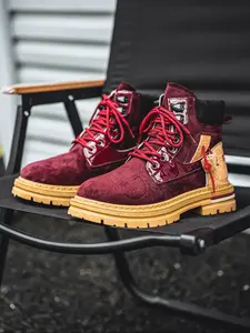 Men's Classic Vintage Mid-Calf PU Leather Riding Boots, Waterproof Anti-Slip Wear-Resistant, Fall & Winter Outdoor Casual Streetwear