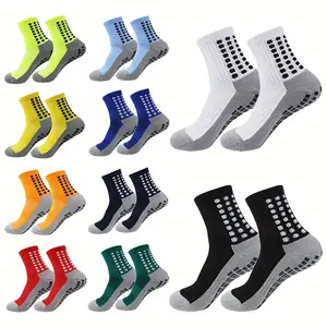 Lpxpass Men's Non-Slip Sports Socks with Towel Bottom for Football Basketball Running 3 Pairs Set Anti-Slip Moisture-Wicking Durable Value Pack