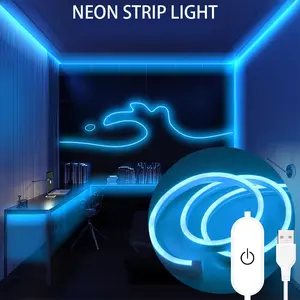 LED Neon Strip Light, 1pc USB Touch Control Neon Light, DIY Design Decorative Neon Light for Bedroom, Living Room, Esports Tabletop and Sign Customization