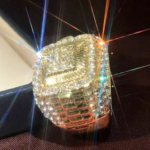 Full face diamond ring for men fashion business jewelry gift party daily wear