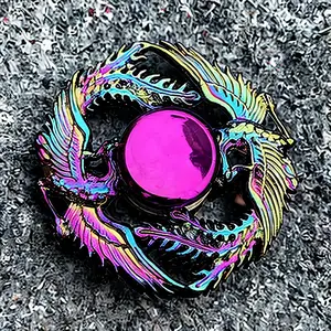1pc Rainbow Color Alloy Finger Spinner, Durable Relaxation Toy with Wing Design for Focus and Calm, Multi-Color Fidget Spinner, Hand Fidget Spinner