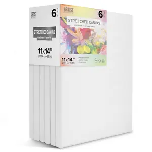 Artist Concepts Pre-Stretched Sturdy Blank Canvas Frames For Painting Crafts, 11x14”, 6 Pack