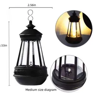 2-Pack Outdoor Waterproof Solar Hanging Lanterns, Auto-On Sunset to Dawn, Retro LED Garden Lights for Patios, Yards, Lawns, Camping Decor