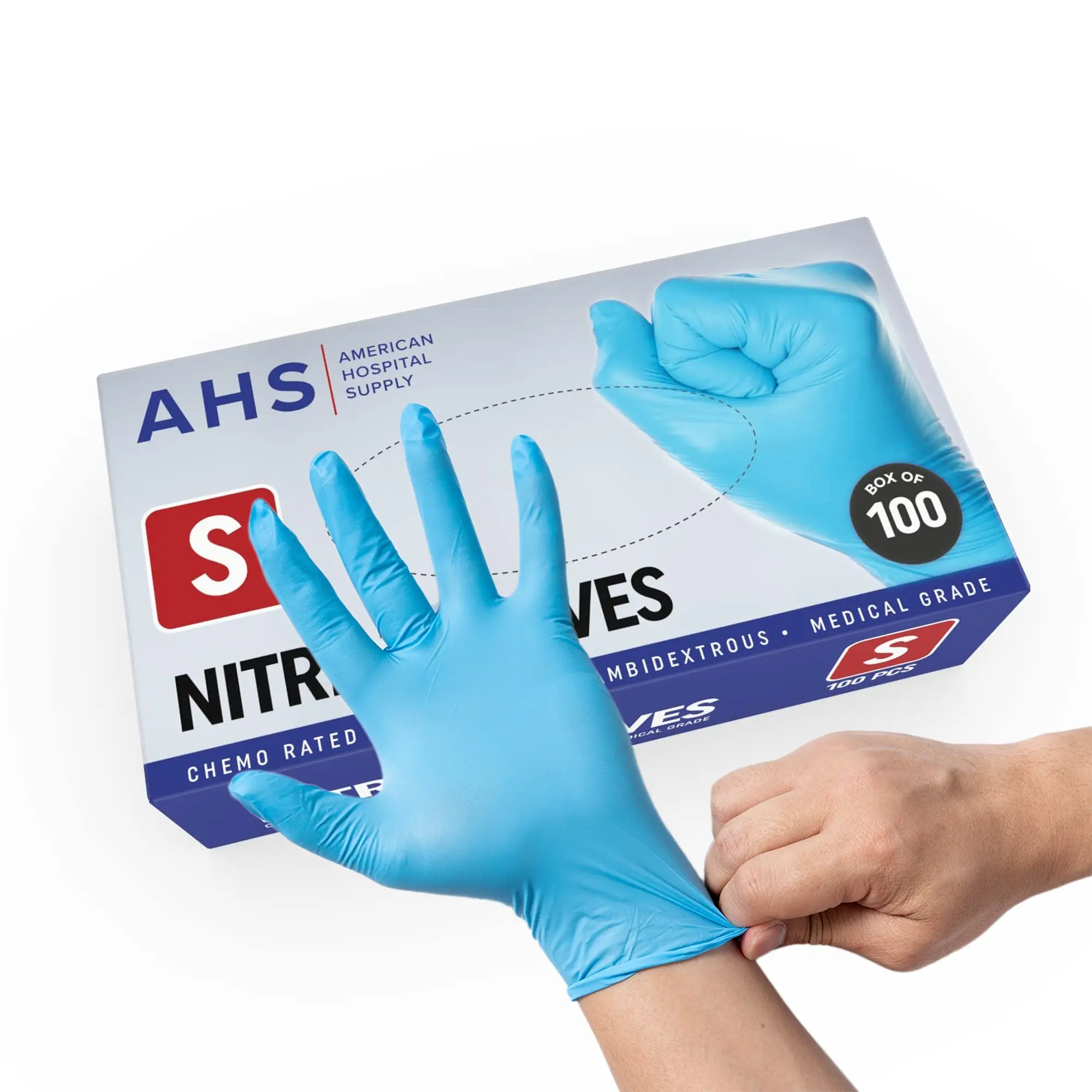 American Hospital Supply Disposable Nitrile Exam Gloves, 3.5 MM, Chemo-Rated