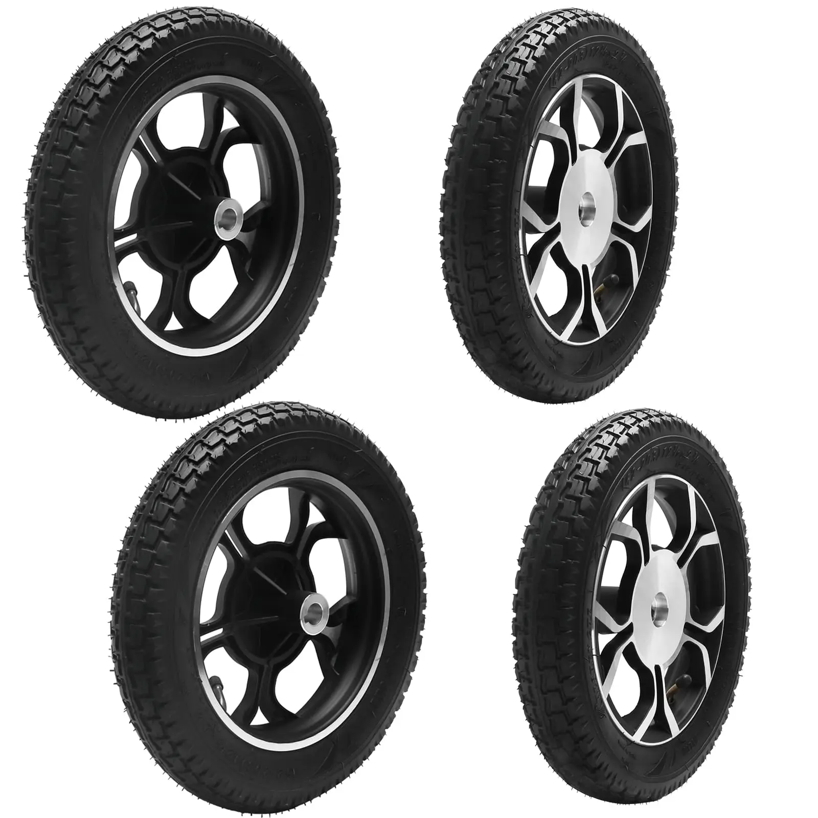 12 1/2 x 2 1/4 Electric Rear Wheelchair Wheel Assembly, 62-203 12x2.25/2.50 Solid Tire with Wheel Hub 4PR – Replacement for Wheelchair Walker Scooter Transport Chair Mobility