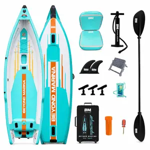12'6" x 39.3" BEYOND MARINA Lure Inflatable Kayak - Fishing Platform with 3 Rod Holders & Fish Ruler