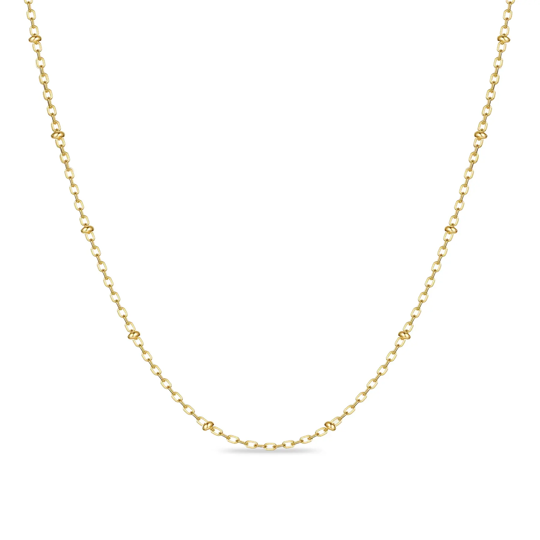 PASCAL Bead Clavicle Chain Necklace 1.5mm for Women & Men Minimalist Jewelry for Everyday Wear