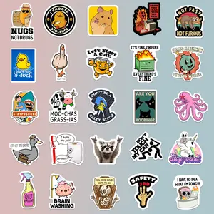 Humorous Vinyl Sticker, 130pcs Reusable Work Sticker, Funny Sticker for Laptop, Luggage, Notebook, Customized Sticker