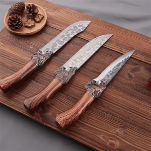 Handmade thickened stainless steel kitchen set multifunctional combination set ultra-sharp chef cooking butcher bone chop vegetable seafood fruit bread meat bone cutter utensil blade plastic knife