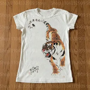 Baby Tees 2000s Vintage Streetwear Baby Tee Retro Grunge T-shirt Cyber Goth Emo Tee E-girl Graphic Print Short Sleeve Women Tops Y2K Style Women Top Y2k Women's T-shirts Woman Clothing Baby Tees Y2k Tops 90s Clothes Vintage Kawaii Emo