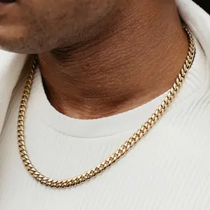 GLD Miami Cuban Link Chain| 18k Yellow Gold Plated, 8mm - 16" to 28" Lengths, Classic Statement Necklace