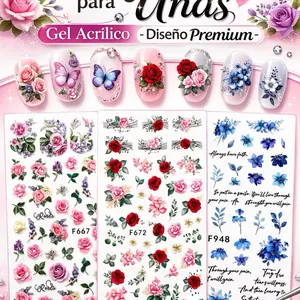Paquete de 3 sticker para uñas acrílicas
