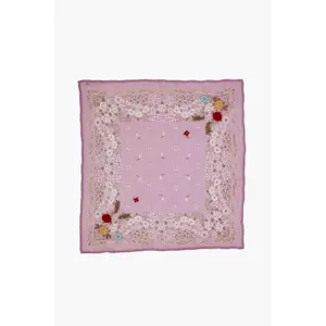 Embroidered Floral Bandana Pastel Lavender