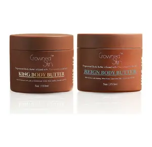 Crowned Skin King & Reign Body Butter Duo, Luxury Woody Scented Moisturizer for All Skin Types
