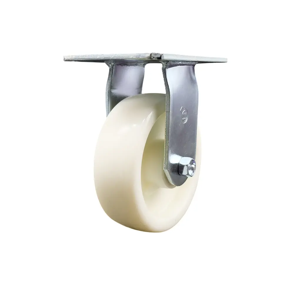 Service Caster SCC-35R620-NYB Heavy Duty Large Top Plate Nylon Swivel Caster with Maintenance Free Bearings & 6 x 2 in. White Wheel - 1250 lbs Capacity per Caster