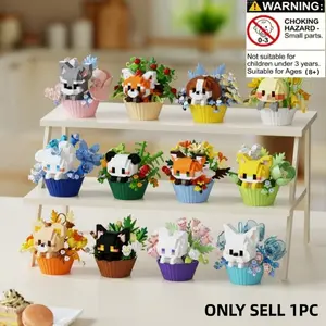 Cute Panda and Cat Dog Mini Blocks, Creative Cartoon Animal DIY Model, Perfect Birthday and Holiday Gift, Sweet Pet Series, Building Blocks