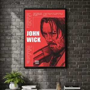 [ MOVIE UNFRAMED - SALE UP TO 45% ] Baba Yaga John Wick Cinematic Movie Poster Action Film Wall Art